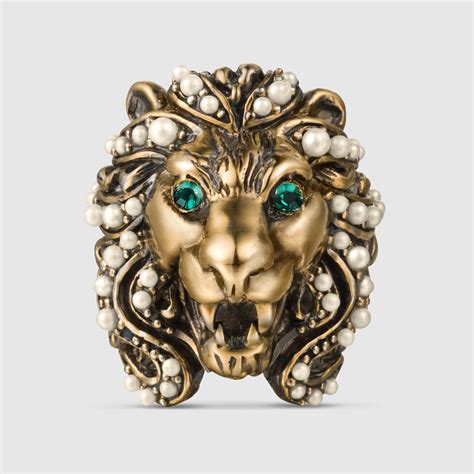 collier lion gucci|lion head ring Gucci.